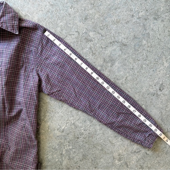 Woolrich purple grey gray pink plaid flannel button front long sleeve shirt - Picture 13 of 16